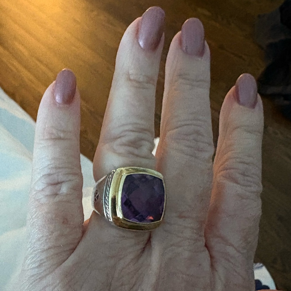 David Yurman❌NOT AVAILABLE❌Gold & Sterling Silver Ring with Amethyst Gemstone - Picture 3 of 16